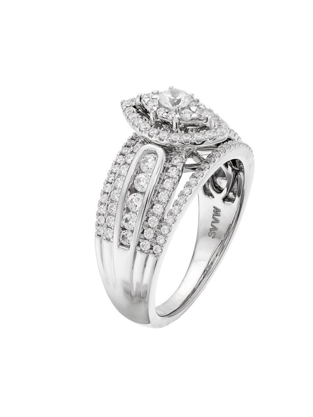 Vera Wang 14k gold diamond ring Marquise Halo Bridal Ring Size 9 - Picture 8 of 9